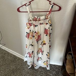Small, floral, tank/off shoulder LS dress